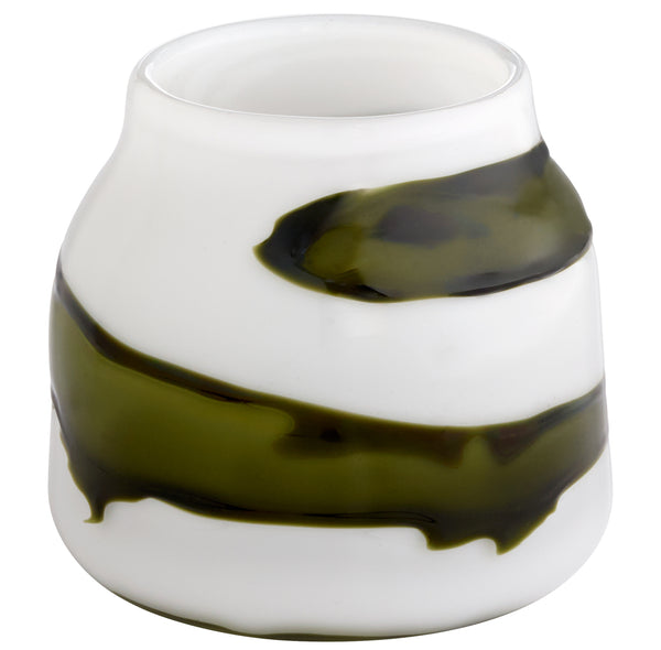 Denali Vase | Iridescent White | Green – Small