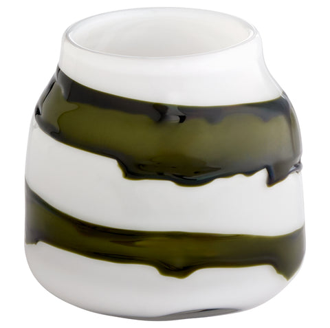 Denali Vase | Iridescent White | Green – Small