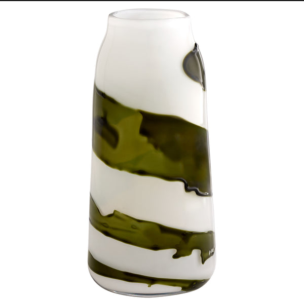 Denali Vase | Iridescent White | Green – Large