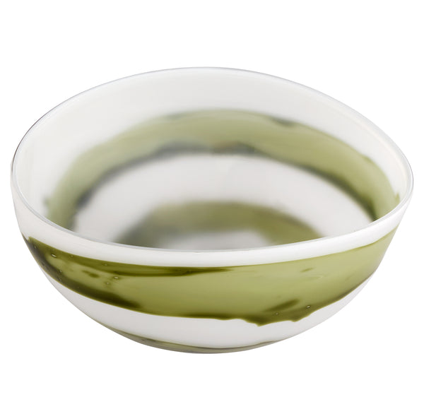 Denali Bowl | Iridescent White | Green