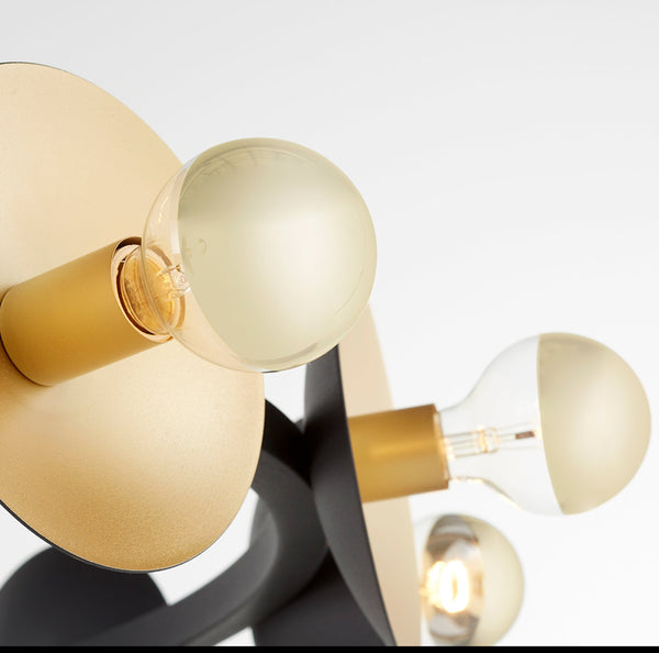 Artemis Chandelier | Noir And Gold Leaf – Large