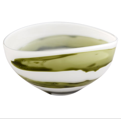 Denali Bowl | Iridescent White | Green