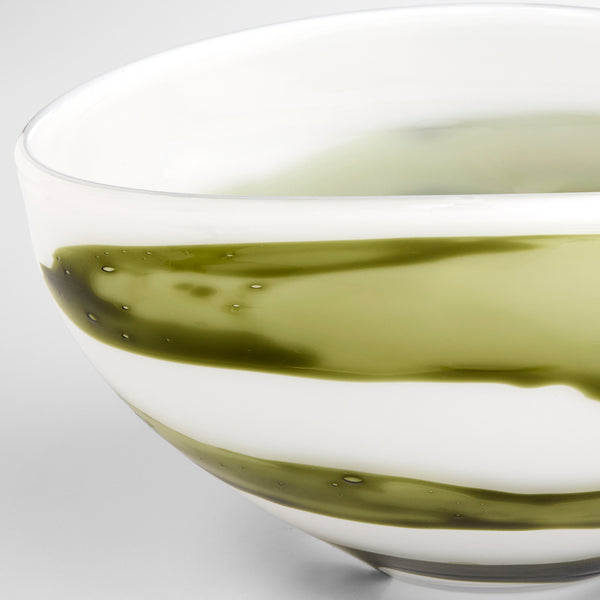 Denali Bowl | Iridescent White | Green