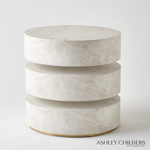 Pivot End Table - Cream