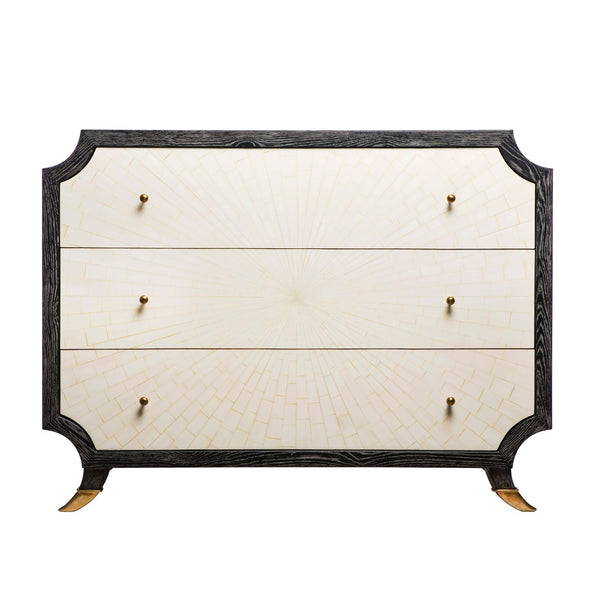 Cabinets and Chests Emporium Home Bone Burst Chest, Ebony Cerused Oak - Magi Home