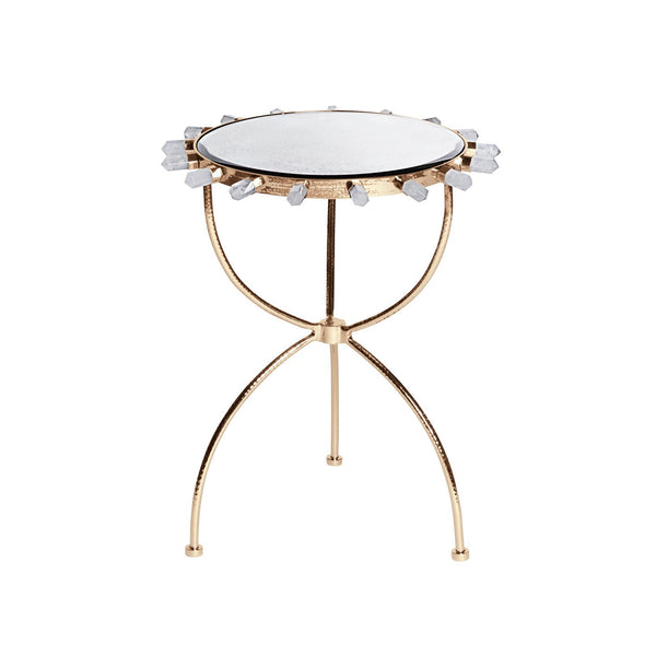End Tables Emporium Home Lola Quartz Side Table - Brass - Magi Home