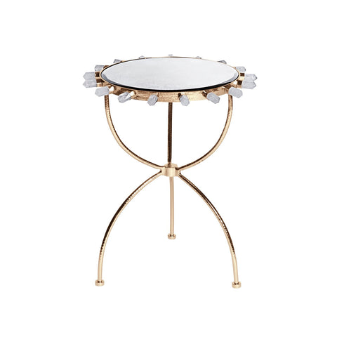 End Tables Emporium Home Lola Quartz Side Table - Brass - Magi Home