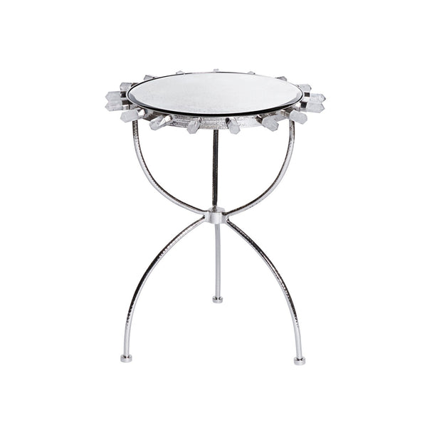 End Tables Emporium Home Lola Quartz Side Table - Nickel - Magi Home