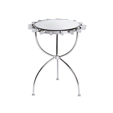 End Tables Emporium Home Lola Quartz Side Table - Nickel - Magi Home