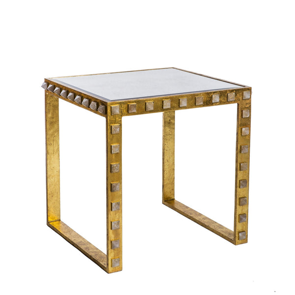 End Tables Emporium Home Quartz Stud End Table - Gold Leaf - Magi Home
