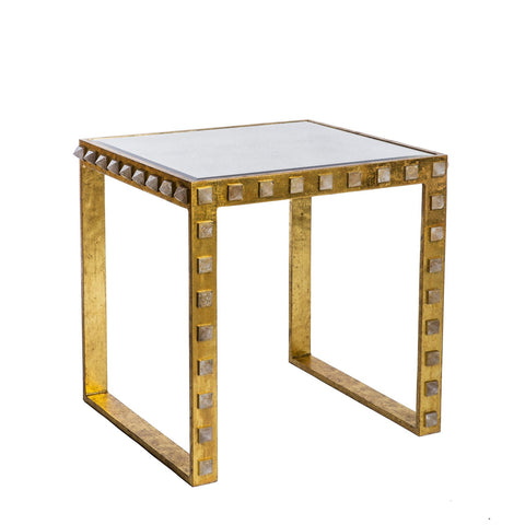 End Tables Emporium Home Quartz Stud End Table - Gold Leaf - Magi Home